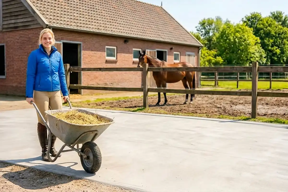 Hoeveel mest produceert een paard gemiddeld?